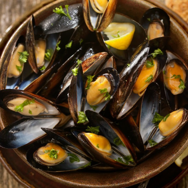 Grilled Mussels With Salsa Verde