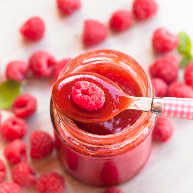 Raspberries In Chardonnay Jelly