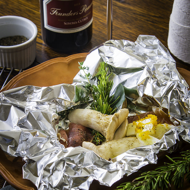 Mushrooms Baked in Beggars Purses