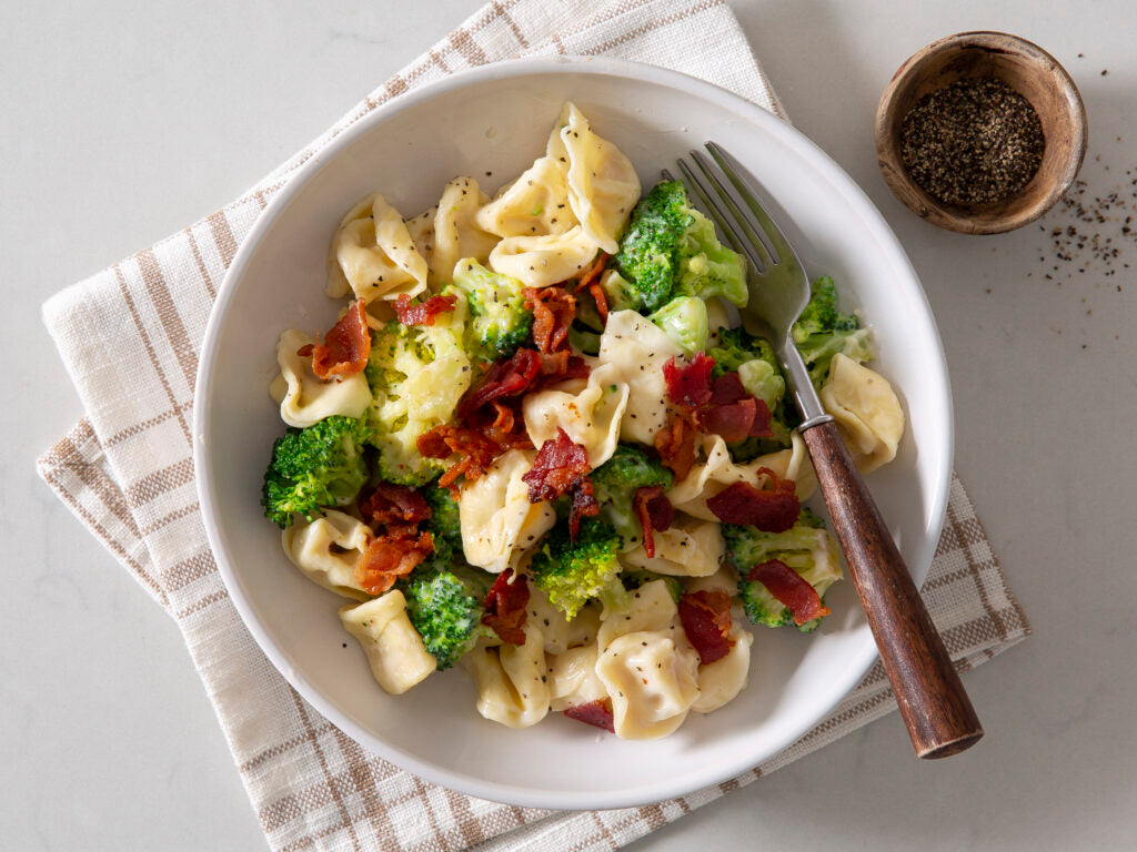 Bacon-Broccoli Tortellini Alfredo