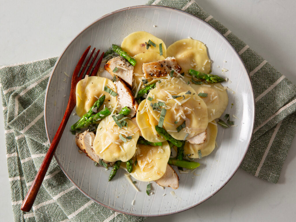 Butternut Squash Ravioli with Chicken and Sage
