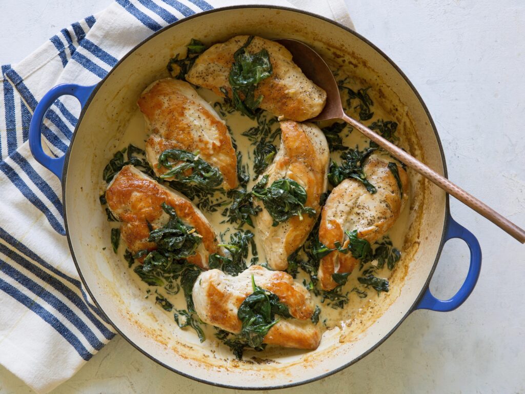 Chicken with Creamy Spinach