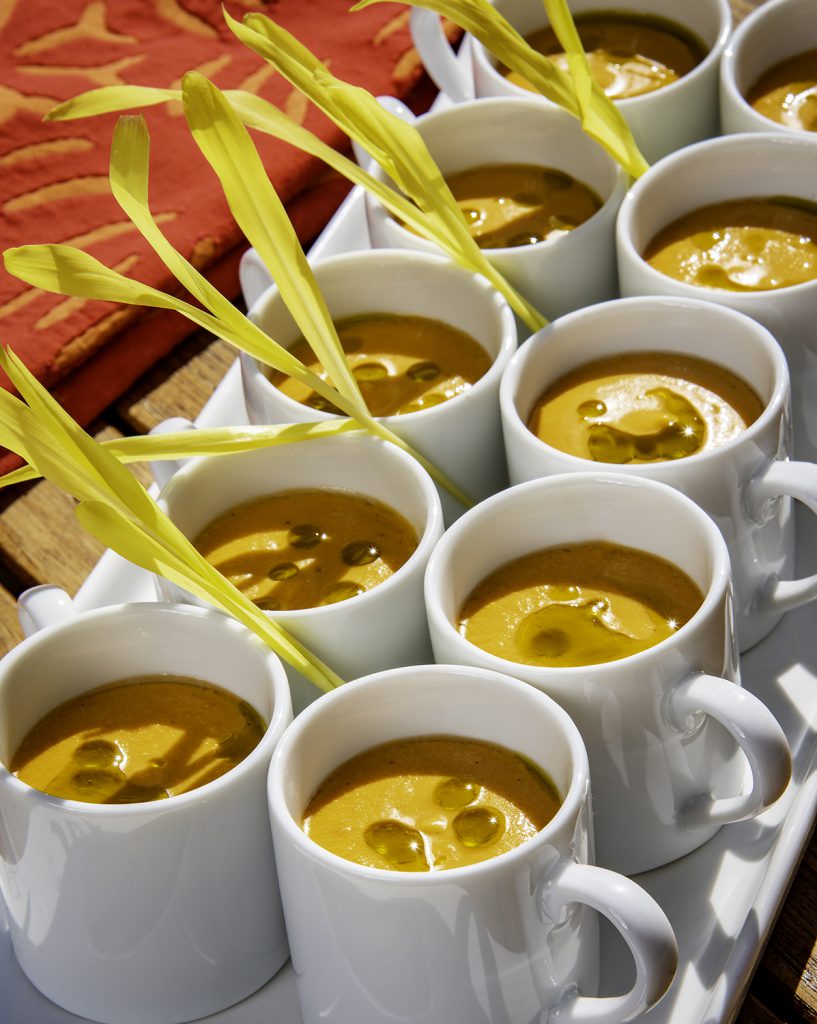Heirloom Tomato Gazpacho with Chive Oil