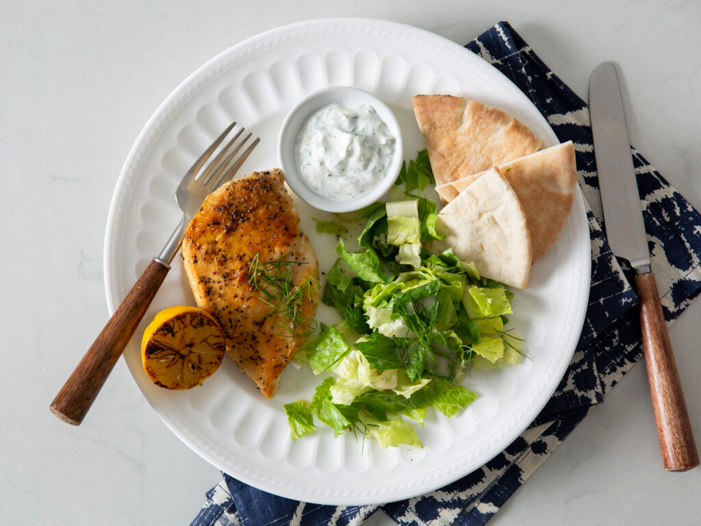 Greek Chicken with Dill-Yogurt Sauce