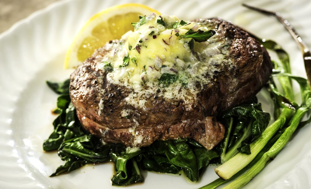 Grilled Tenderloin of Beef with Roquefort Butter