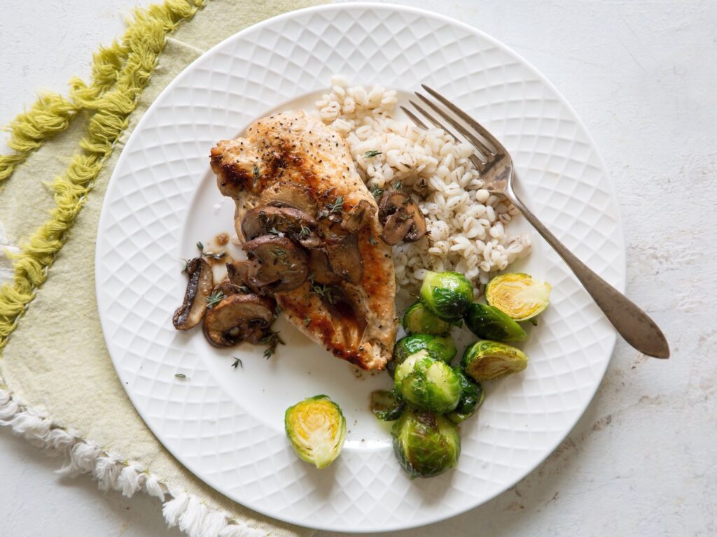 Seared Chicken with Balsamic Mushrooms