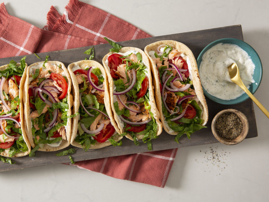 Pan-Seared Salmon Gyros