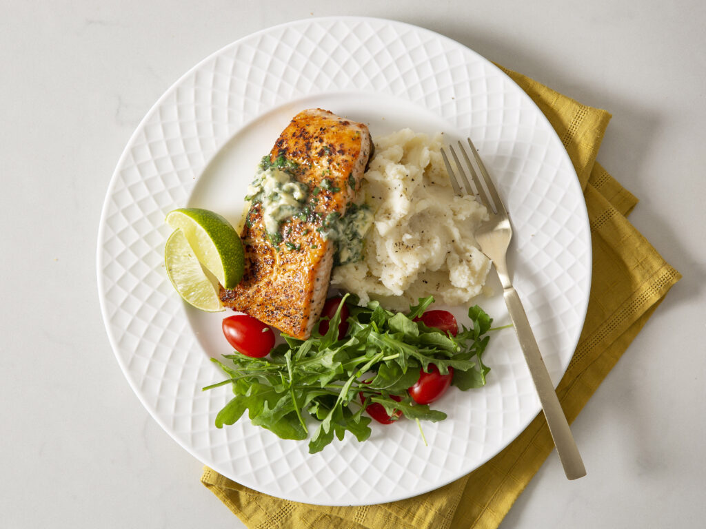 Pan-Seared Salmon with Cilantro Butter