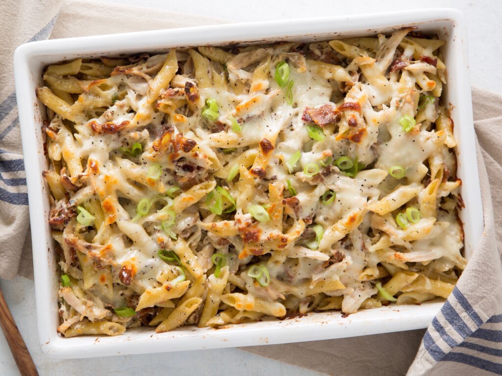 Bacon-Ranch Chicken Pasta Bake