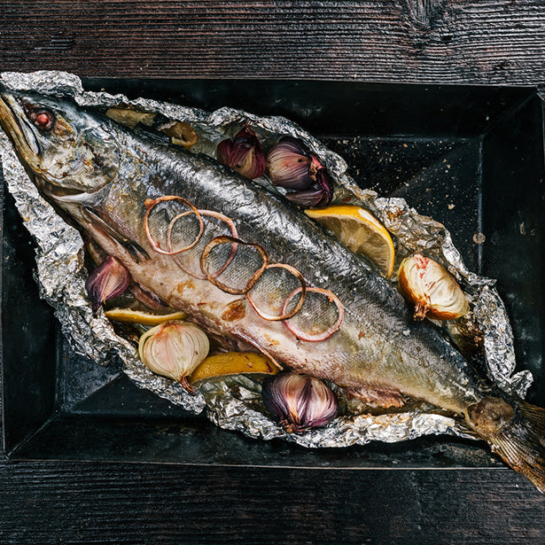 Grilled Trout with Herbs and Pancetta