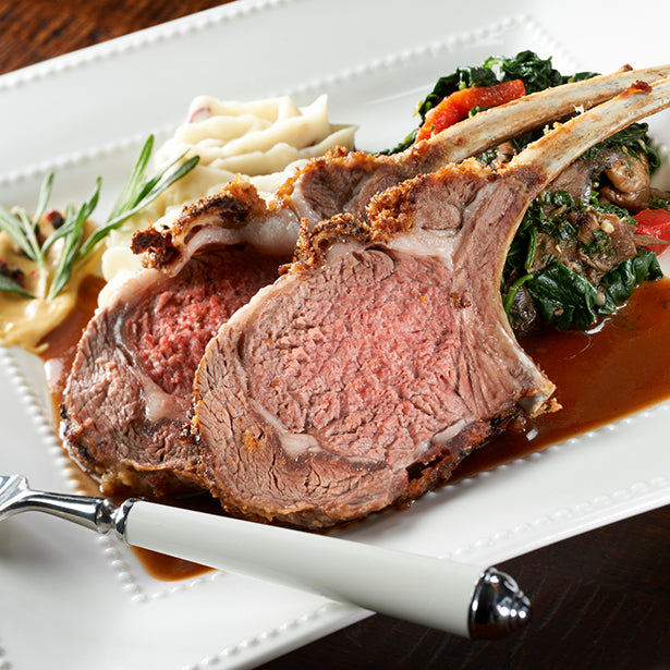 Grilled Spiced Spring Lamb Chops With Butter Braised Spinach