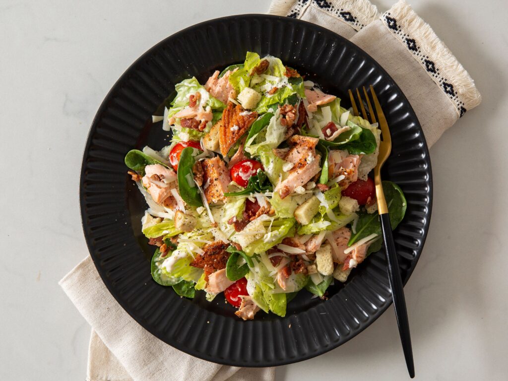 Salmon-Bacon Caesar