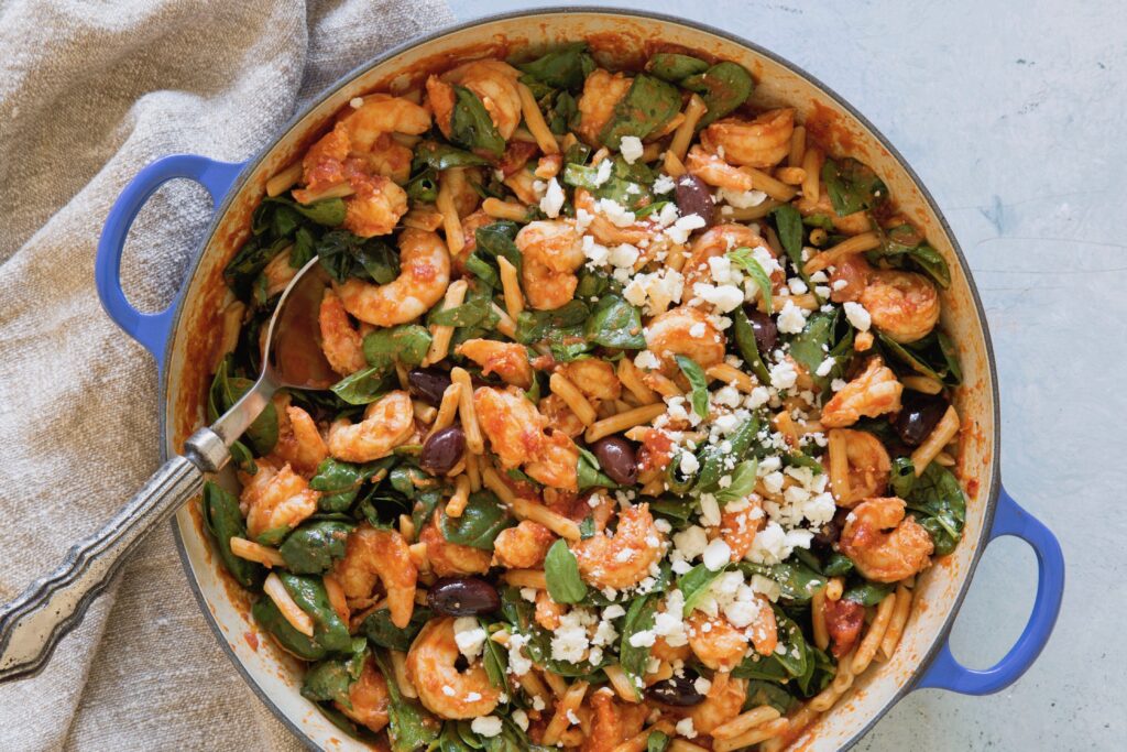Spicy Tomato and Feta Skillet Shrimp