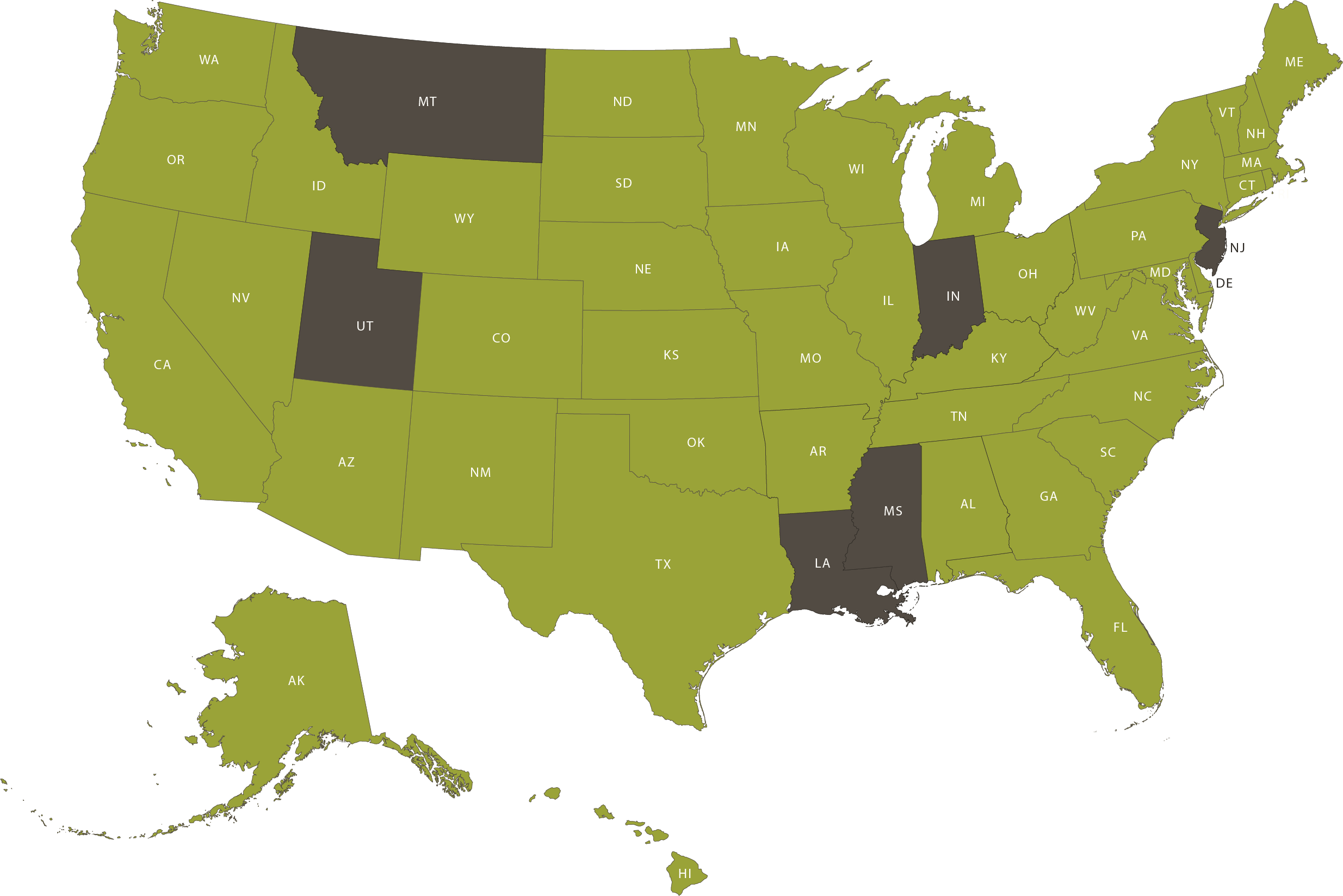 shipping states map